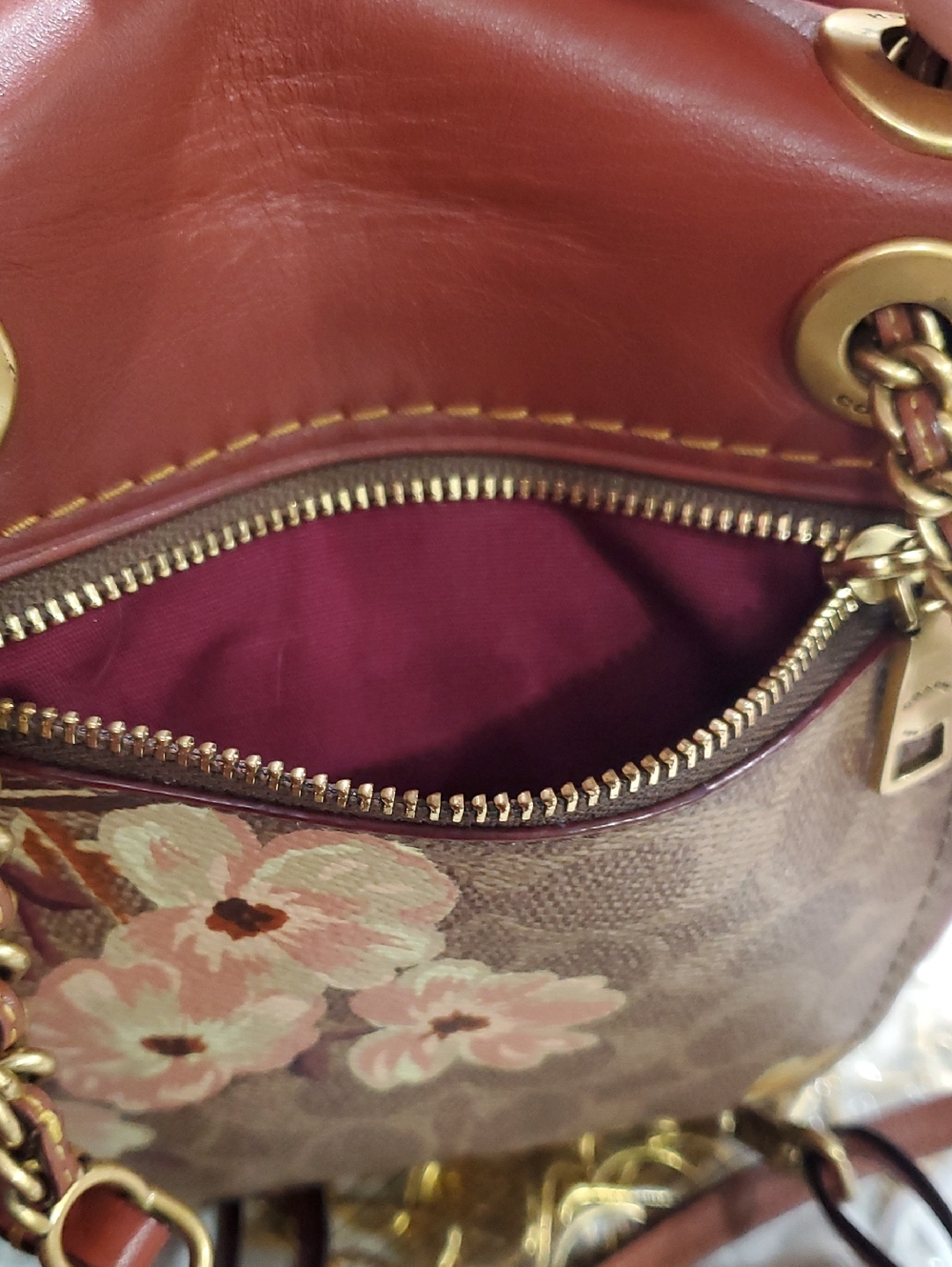 RARE Coach Parker Convertible Backpack 16 In Signature Canvas and Floral Print - Picture 16 of 16
